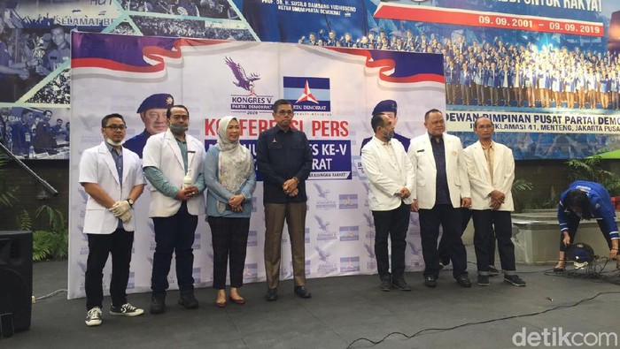 Konferensi pers Partai Demokrat (Tiara Aliya Azzahra/detikcom)