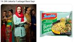 Kocak! Busana Adat Putri Indonesia Dicocok-cocokkan dengan Varian Mi Instan