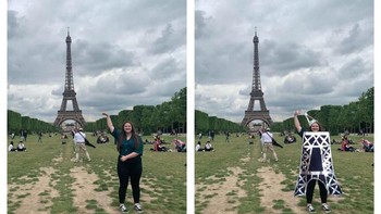 Ingin menyentuh menara Eifel. Foto: James Fridman 