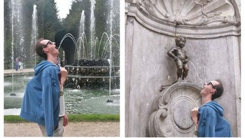 Ketika ingin air mancur tepat jatuh di mulutnya. Foto: James Fridman 