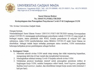 Tetapkan Status Siaga Corona, UGM Berlakukan Kuliah Online