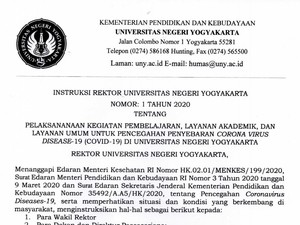 Cegah Virus Corona, UNY Terapkan Kuliah Online Mulai Pekan Depan
