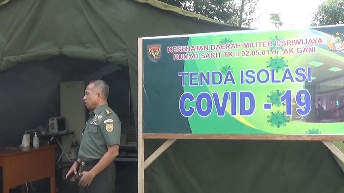 Posko Covid-19 Kodam Sriwijaya di RS Dr AK Gani Palembang. (Foto: Raja Adil/detikcom)