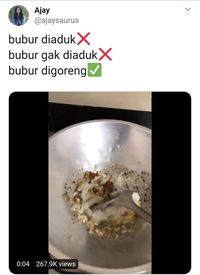 Tanggapan Heboh Netizen Saat Lihat Video Bubur Digoreng