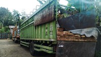 Total ada 9 truk berisi kayu ilegal yang diamankan tim Balai Gakkum Sumatera. Istimewa/KLHK.
