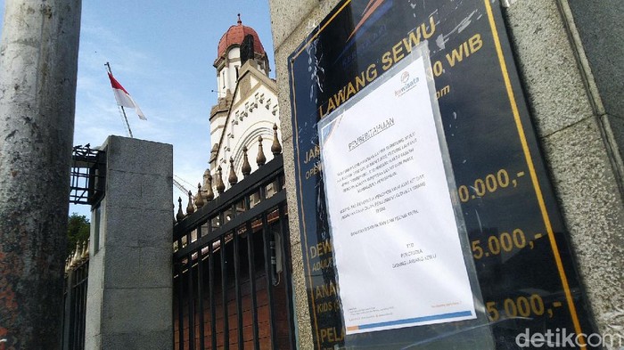 Penutupan Lawang Sewu pasca pandemi Corona.