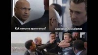 Kocaknya lagi, adegan dalam film ini seolah menunjukkan ekspresi yang pas dengan candaaan meme yang dibuat netizen. Termasuk soal Bebek Slamet ini. Foto: istimewa