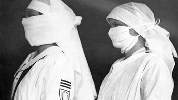 Masker yang dikenakan oleh para perawat di Boston. Foto: National Archives