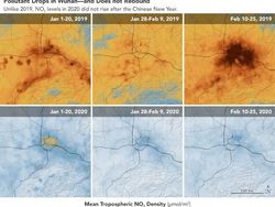 Foto Satelit Tingkat Polusi Sebelum dan Sesudah Wabah Corona