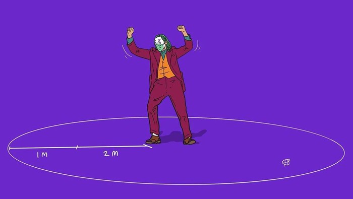 Hari Prast Ingatkan Jaga  Jarak  Aman  Satu Meter ala Joker 