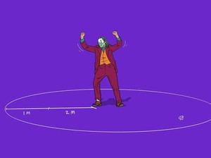 Hari Prast Ingatkan Jaga Jarak Aman Satu Meter ala Joker Bermasker
