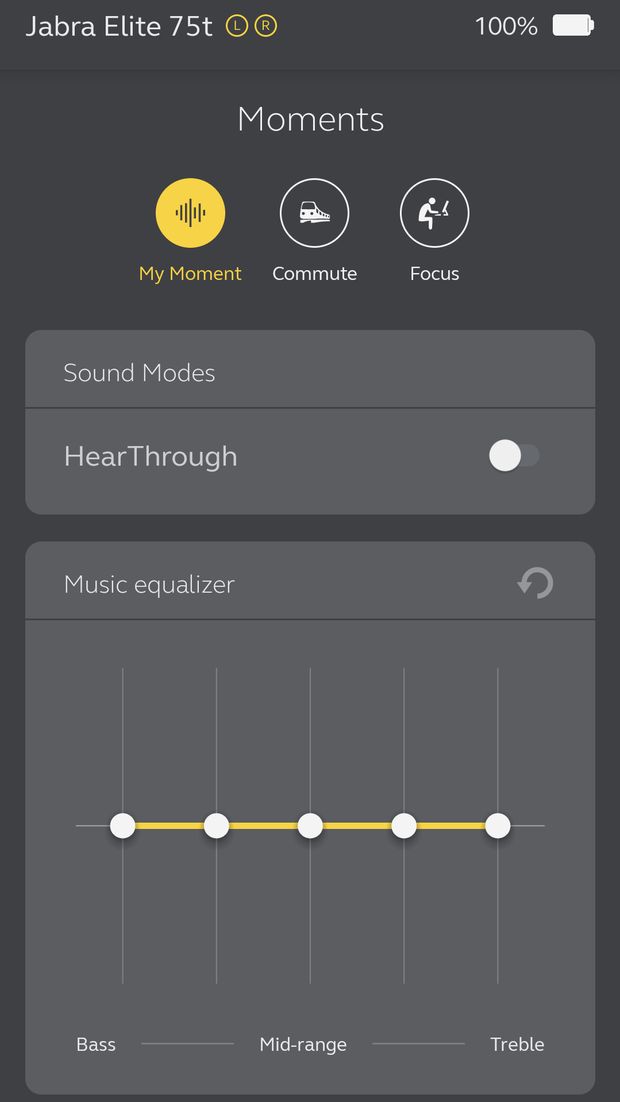 Mengatur equalizer di aplikasi Sound+
