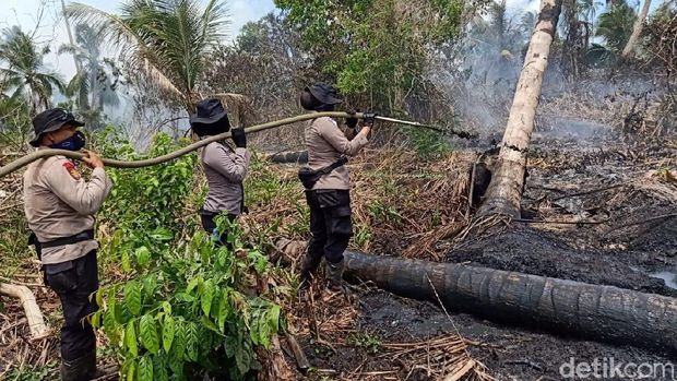 Sepekan Tinggalkan Rumah, 3 Srikandi Polri Ini Padamkan Karhutla di Riau
