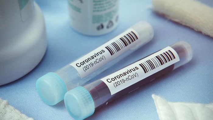 ibuprofen Detail of coronavirus test tubes