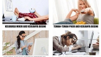 Jadi seperti ini ya kerjaan kalian kalau dari rumah? (Foto: Twitter)
