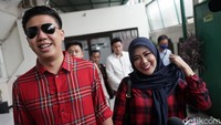 Keduanya pun terlihat semringah saat ditemui awak media. Pool/Palevi S/detikFoto.