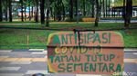 Taman Puring Ditutup Antisipasi Corona