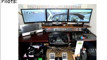 Begini jadinya kalau pilot kerja di rumah. (Foto: Twitter)