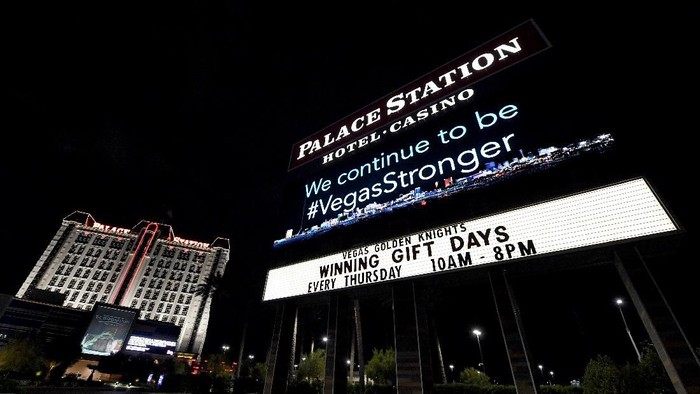Las Vegas menjadi kota yang terdampak corona. Sejumlah hotel dan kasino ditutup untuk mencegah penularan virus COVID-19.