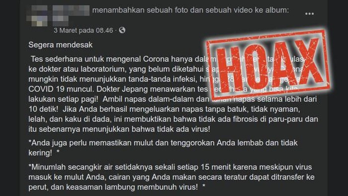 Viral Tes Corona Sendiri Dengan Tahan Napas Ini Kata Dokter Paru