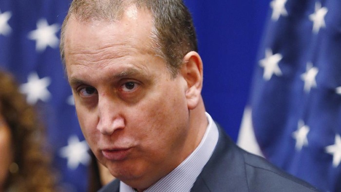 FILE - In this Thursday, Jan. 23, 2020, file photo, U.S. Rep. Mario Diaz-Balart, R-Fla., speaks during a news conference in Miami. Diaz-Balart has become the first known member of Congress to test positive for the new coronavirus, he announced Wednesday, March 18, 2020. (AP Photo/Wilfredo Lee, File)