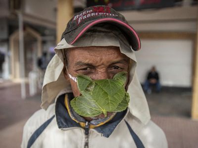 Pria Asal Maroko Ini Pakai Masker dari Daun Mint Lho