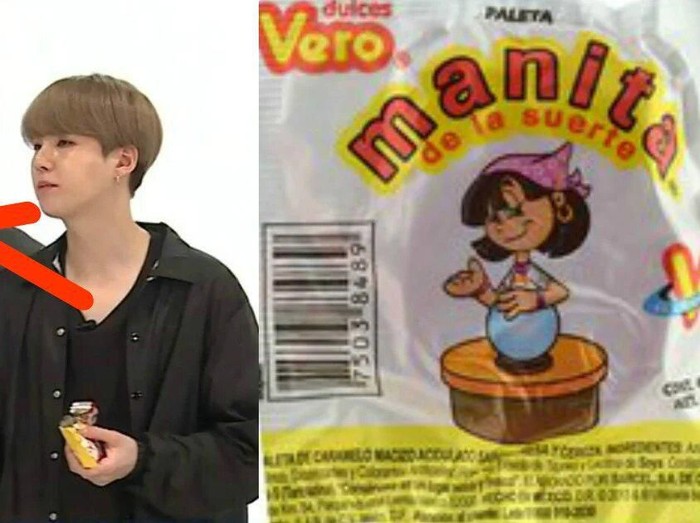 BTS makan permen buatan Mexico