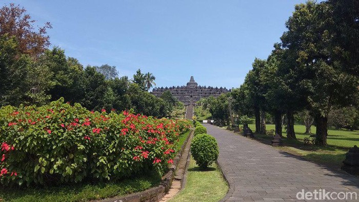 Candi Borobudur pasca penutupan sementara, Jumat (20/3/2020)