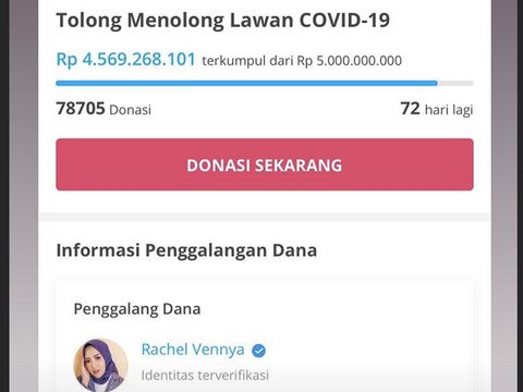 Target Awal Rp 100 Juta, Donasi Rachel Vennya Nyaris Capai Rp 5 M
