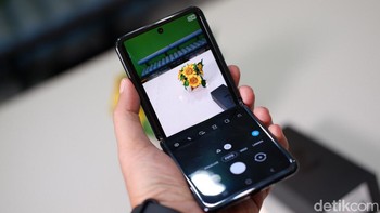 Dua kamera terpasang di bagian luar. Kamera utama 12 MP, f/1.8, Dual Pixel PDAF, OIS. Satu lagi kamera 12 MP ultra wide. Foto: Adi Fida Rahman/detikINET