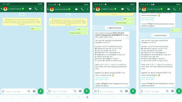 Daftar Situs, Aplikasi, Chatbot WhatsApp Terkait Corona