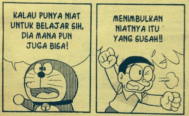 Dimana pun berada belajar bisa saja dilakukan, termasuk untuk belajar di rumah. Tapi, niat untuk belajarnya ini sulit untuk didapat. Foto: Istimewa