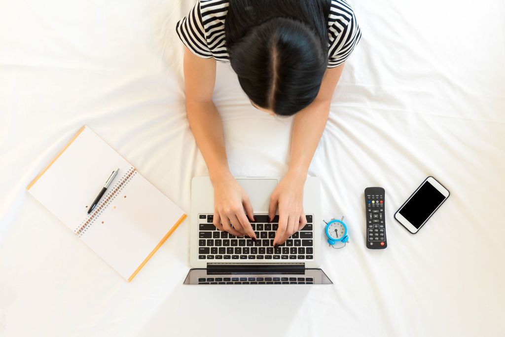 Caucasian girl working on computer laptop***These are our own 3D generic designs. They do not infringe on any copyrighted designs.***