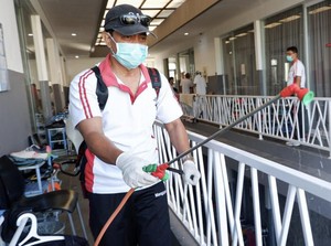 Pemain Diliburkan, Bali United Semprot Mess dengan Disinfektan
