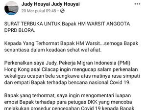 Anggota DPRD Blora Emoh Cek Kesehatan, TKW Hong Kong Kirim Surat Terbuka