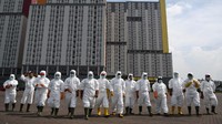 Ada 4 tower yang akan digunakan sebagai rumah sakit darurat yaitu tower 1, 3, 6, dan 7 yang berada di Blok D10. Antara Foto/M Risyal Hidayat