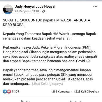 Anggota DPRD Blora Emoh Cek Kesehatan, TKW Hong Kong Kirim Surat Terbuka