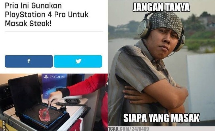 meme cowok masak