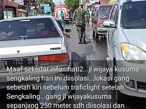 Gaduh Kawasan Sengkaling Malang Dilokalisir Karena Virus Corona