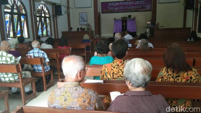 Kebaktian di Klaten dalam kondisi wabah Corona, 22/3/2020