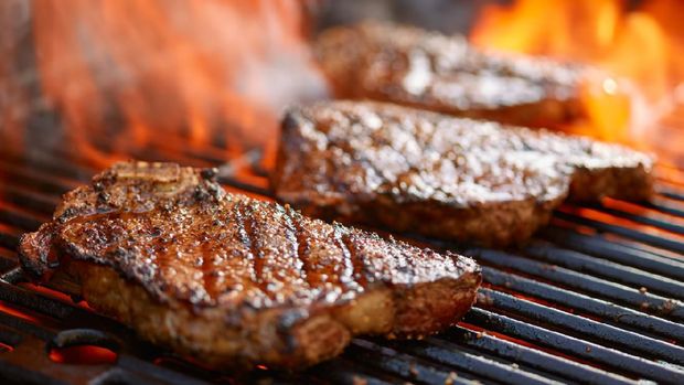 972852490 BBQ Sirloin Steaks with Fresh Thyme