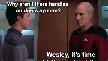 Cerita film Star Trek, di tahun 2020 semua pintu tidak punya handle demi mengurangi penyebaran virus corona. Foto: via Bored Panda