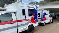 Mobil ambulans juga sudah disiagakan. Pool/BUMN.