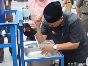 Cegah Corona, Pemkot Pasang 30 Tempat Cuci Tangan di Pasar-Taman Bandung