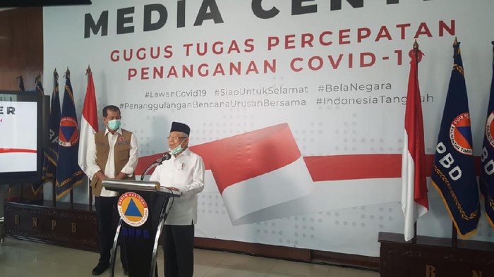 Maruf Amin sambangi BNPB cek kesiapan penanganan virus Corona (Foto: dok. Setwapres)