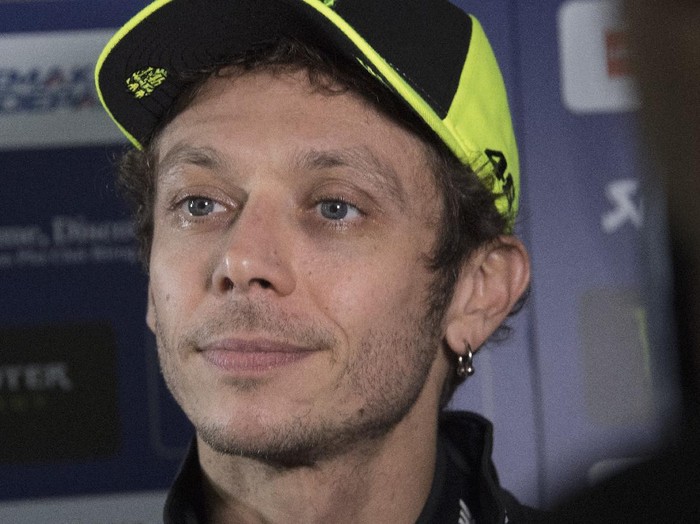 DOHA, QATAR - FEBRUARY 24: Valentino Rossi of Italy and Monster Energy Yamaha MotoGP Team speaks with journalists during the MotoGP Tests at Losail Circuit on February 24, 2020 in Doha, Qatar. (Photo by Mirco Lazzari gp/Getty Images)