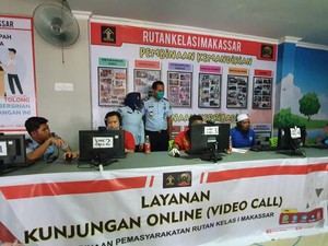 Cegah Corona, Rutan di Makassar Terapkan Kunjungan Online via Video Call