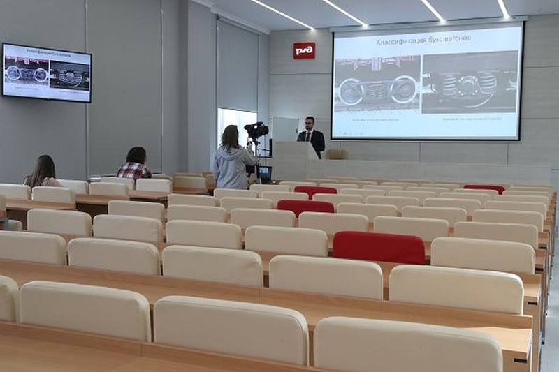 MOSCOW, RUSSIA - MARCH 20, 2020: Recording an online lecture for students of the Russian University of Transport. The university's rector Alexander Klimov ordered to shift the secondary vocational education programs to online learning amid the COVID-19 coronavirus pandemic, starting from March 23, 2020. Sergei Savostyanov/TASS (Photo by Sergei Savostyanov\TASS via Getty Images)