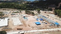 Progres pembangunan rumah sakit Khusus Corona (COVID-19) secara keseluruhan telah mencapai 78 persen. Antara Foto/Bobby.