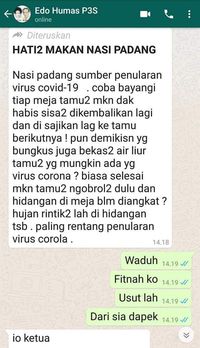 Sebut Nasi Padang Penyebab Virus Corona, Pria Ini Minta Maaf